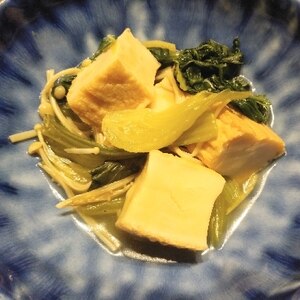 簡単ヘルシー！ えのき茸とチンゲン菜の厚揚げ煮♪